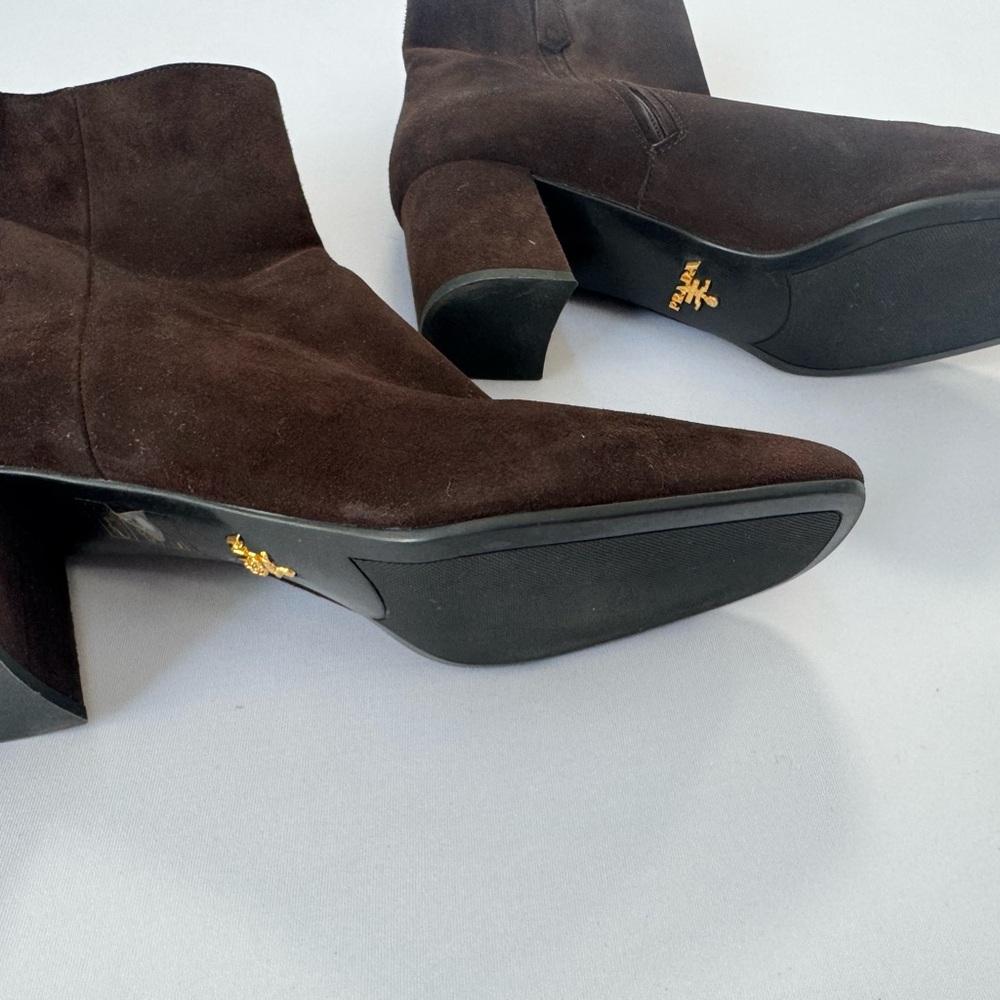 Women’s PRADA Brown Suede Ankle Boots - Picture 2 of 11